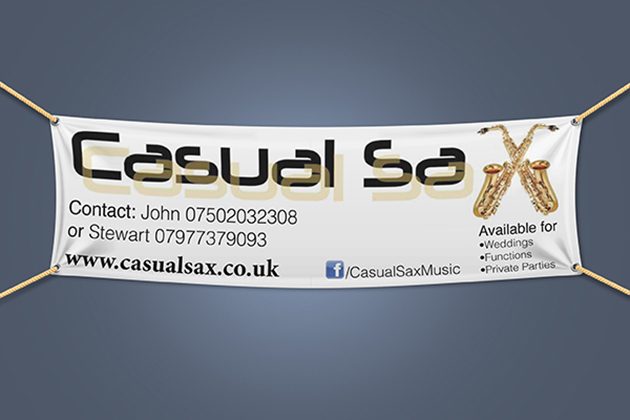 Casual Sax promotional vinyl banner design