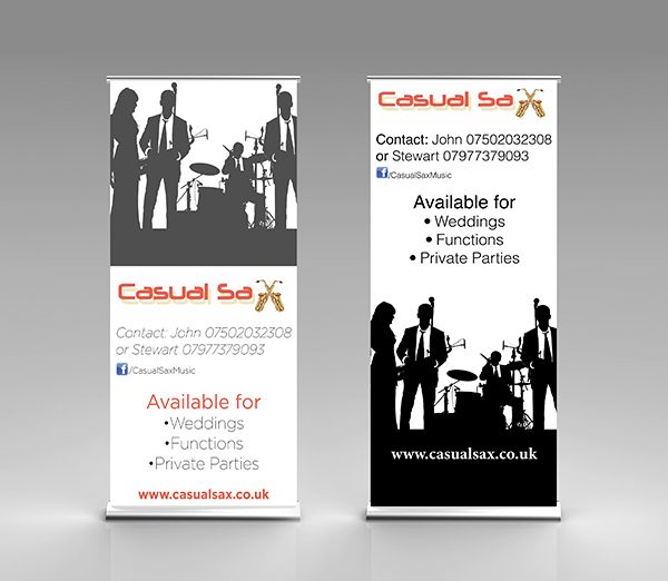 Casual Sax promotional roller banners