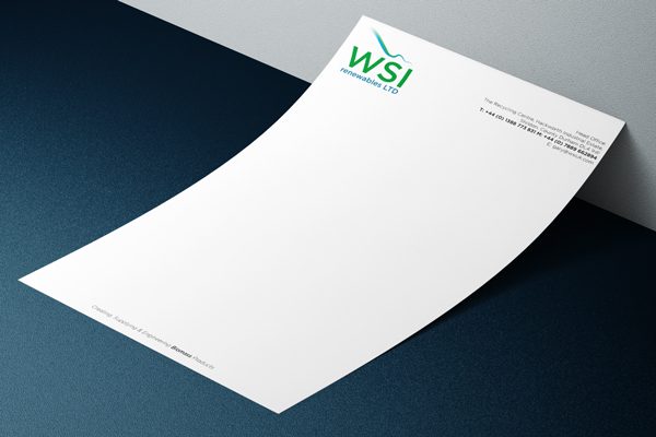 WSI Renewables letterhead design
